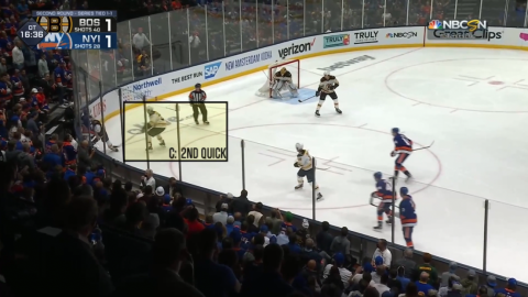 Center Support by Bergeron Leads to Transition Quick To Breakout